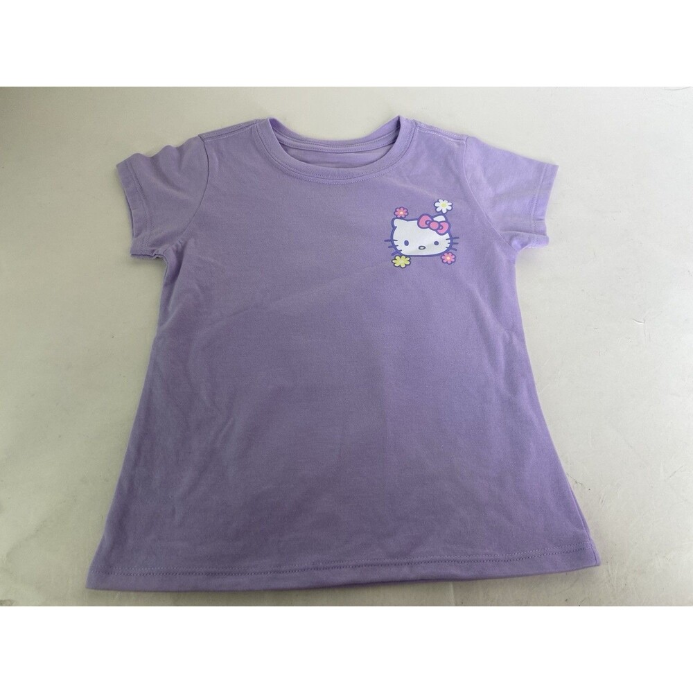 Hello Kitty Purple Double Sided Short Sleeve T-Shirt Top Girls Size 5